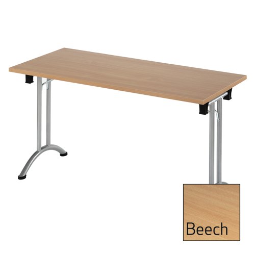 Rectangular Desks Union Rectangular Desk 1400 x 700 x 720mm Beech/Silver Ref ZUNR147B/S