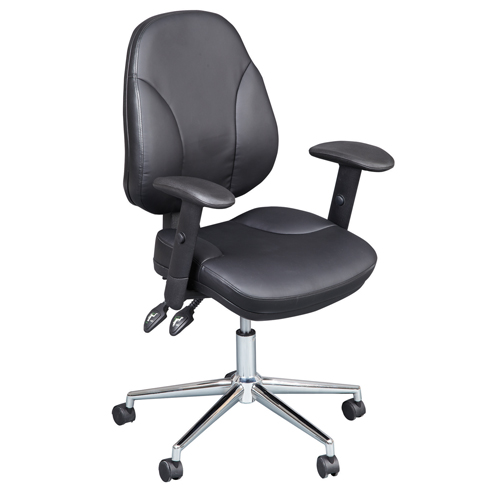 Desk Chairs Puma Executive Leather Medium Back Armchair - Black CH1003BK